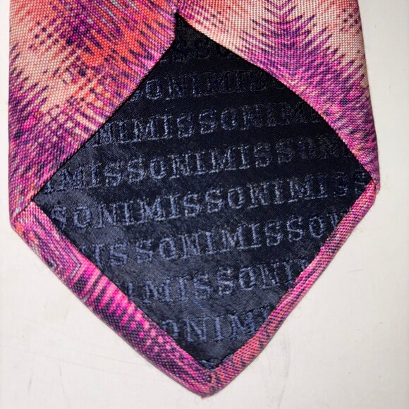 Missoni Cravatte Silk Men's Tie Set of 2 Bold Abstract Psychedelic Patterns - Picture 4 of 13